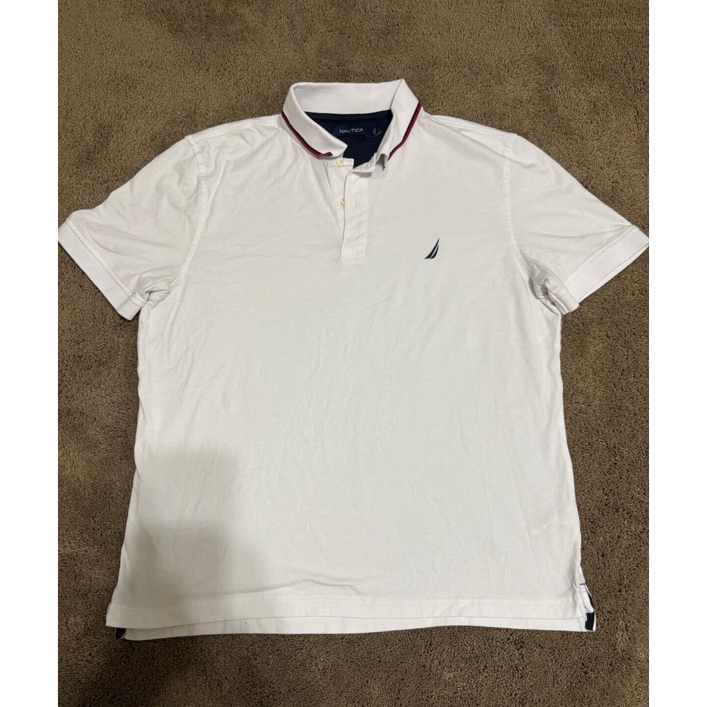 Nautica Mens All Cotton Classic Fit Short Sleeve Performance Deck Polo Shirt